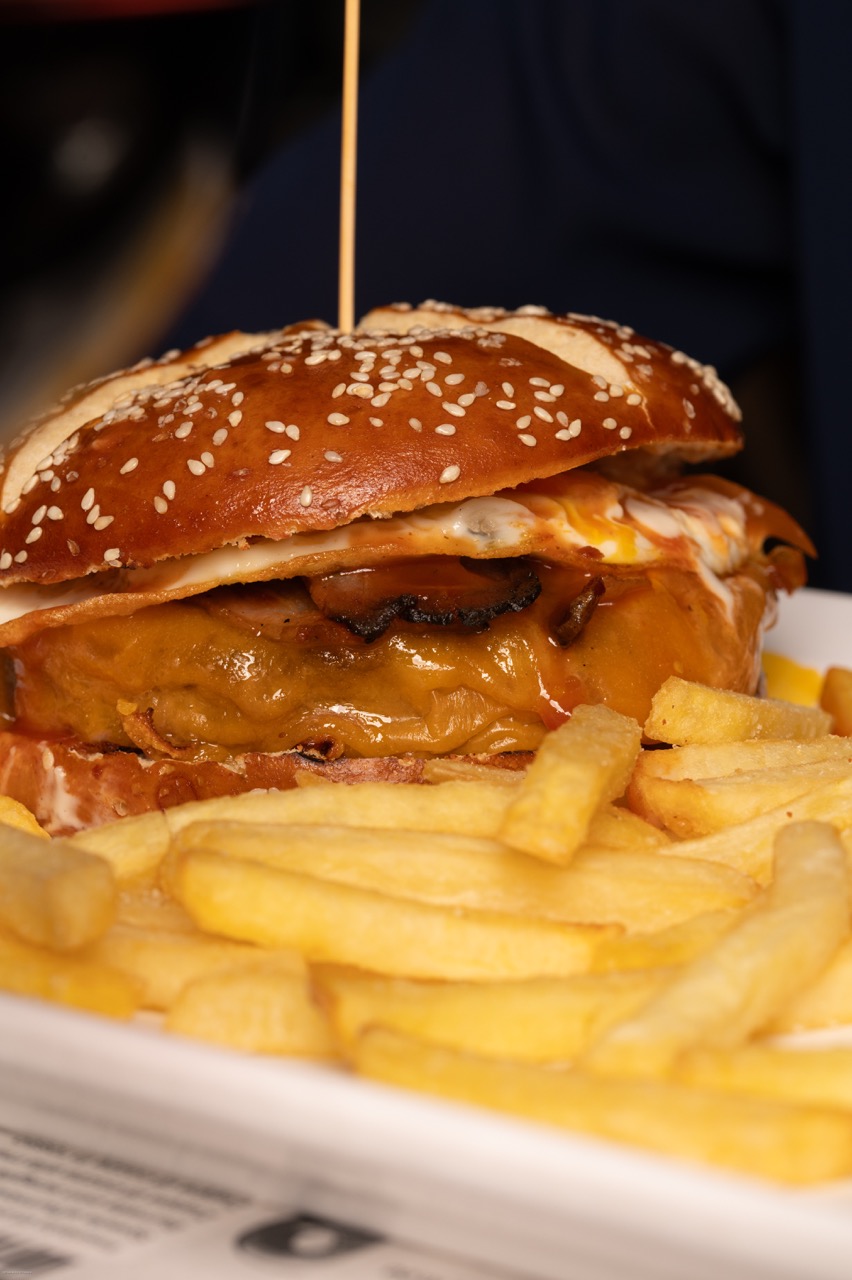 Burger gourmet con patatine